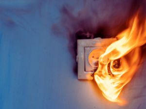 hot outlet electrical fire